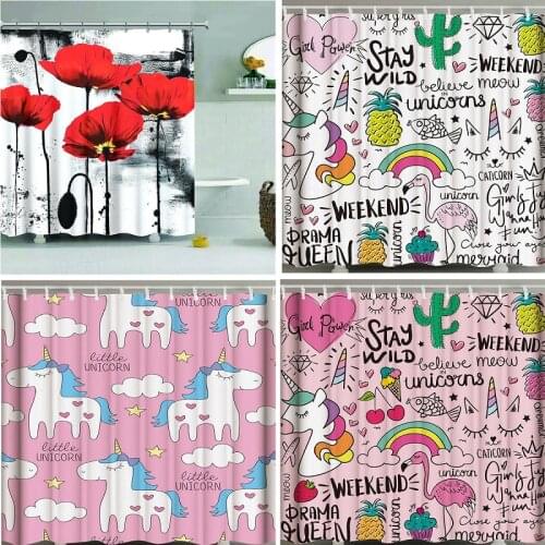 Unicorn curtains curtain shower curtain Bathroom curtain Shower curtain Curtain Curtains for kitchen Shower curtain Bath curtain