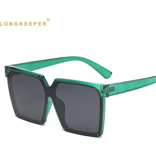 LongKeeper 2020 Fashion Oversized Sunglasses Women Luxury Brand Vintage Square Sun Glasses Female Driving Travel Gafa de sol