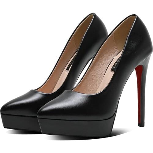 12cm High Heel Women Stiletto Work Shoes Platform Sexy Formal Dress Point Pumps