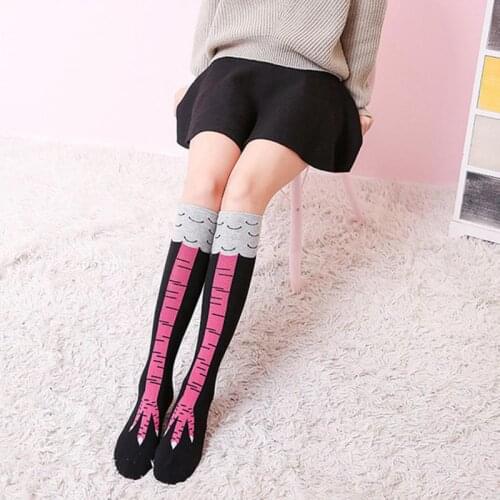 Womens Crazy Funny Chicken Legs/Boots Knee High Gift Sock Soft Cotton Sports Socks Outdoor Supplies New