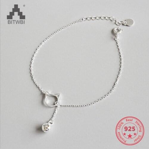 925 Sterling Silver Jewelry Mini Hollow Kitty Cat and Small Bell Pendant Necklace for Women