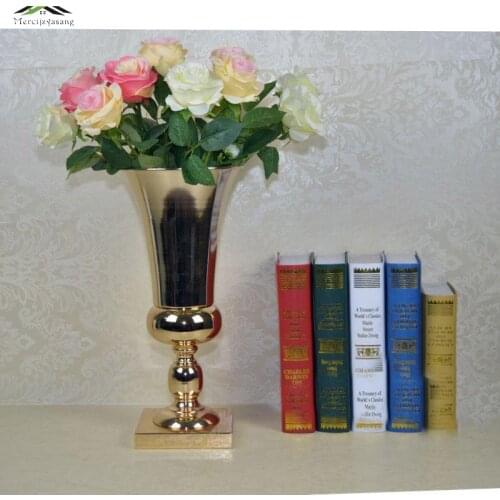 Gold Metal Wedding Flower Vase Table Centerpiece For Mariage Metal Vase Flowers Vases Pots For Wedding Decoration 07
