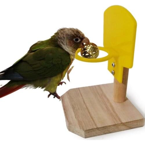 1Set Parrot Toy Set Funny Mini Basketball Hoop Bird Training Toy Bird Intelligence Toy Basketball Shoot Toy Pet Birds Supplies