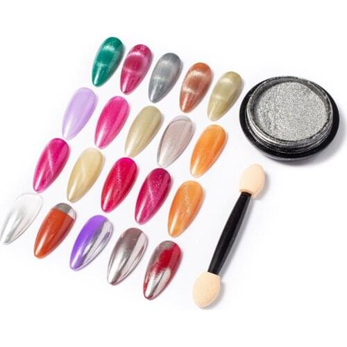 1Box INS wind 3D Wide Cat Eye Magnetic Powder for Nails Art Powder Meow Pigment Decorations Nails polish Solid Powders