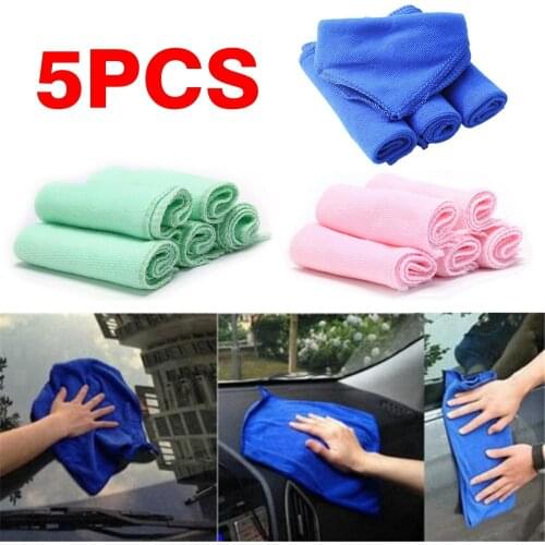 5pcs Dishcloths Microfibre Cleaning Car Kitchen Room Soft Cloths Rag Wash Towel
