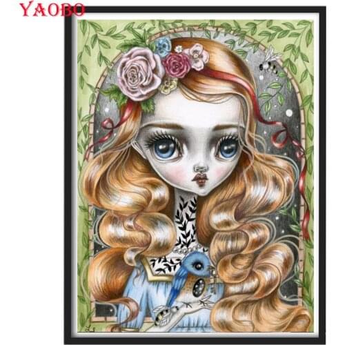 5D Round square Drill big eyes girl Home Decoration Diy Diamond Painting Cartoon fairy Needlework Full Diamond Embroidery