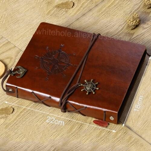 60 Pages Photo Album DIY Leather Vintage Handmade Retro Spiral Binding Craft Photo Albums for Wedding Family,Wedding Album
