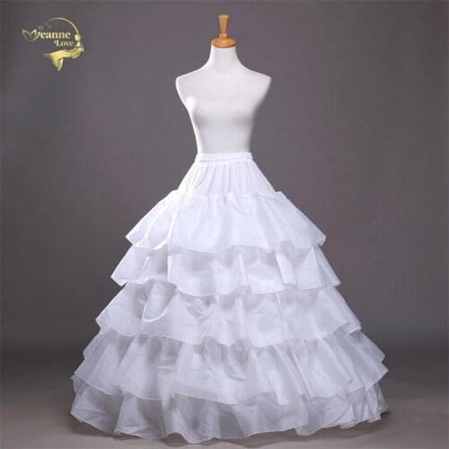 4 Hoops Ball Gown Petticoats Cheap White Petticoat Crinoline Underskirt Big Ruffle Wedding Accessories Tulle Underskirts H78905