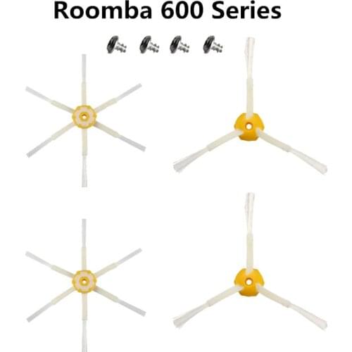 4pcs Accessories Side brush For Irobot Roomba 600 610 621 630 640 650 660 670 680 Robotic Vacuum Cleaner Spare Part (Free scre)