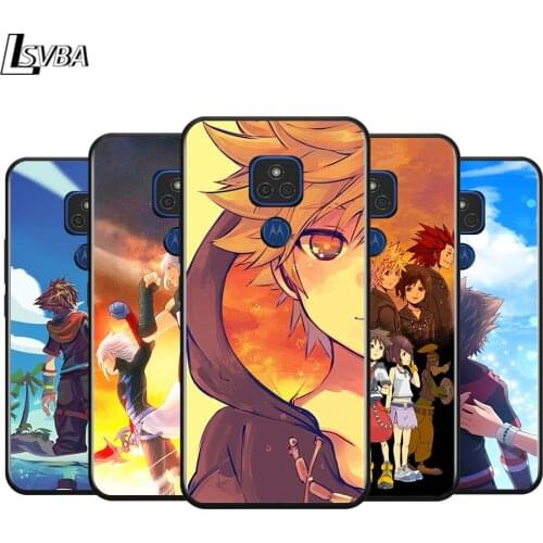 Anime King Hearts for Motorola G9 G8 G E7 E6 One Play Marco Hyper Fusion Stylus Power Edge Plus Black Phone Case