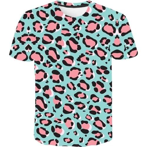 Leopard Print 3D Printed T-Shirt Men Women Fashion O-Neck Short Sleeve Oversized T Shirt Hip Hop Unisex Tees Tops Trendy Clothes