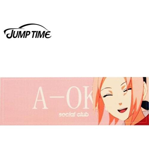 JumpTime 13cm x 4.2cm For A-OK Social Club Pink Girl Vinyl Sticker Car Bumper Decal Waterproof Accessories Cartoon Car Stickers