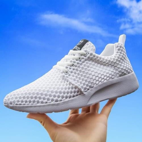 Big Size Light Weight Shoes Sport Women Summer Athletic Shoes White Sneakers Mesh Sports Shoes Running Breathe Tennis Race B-307