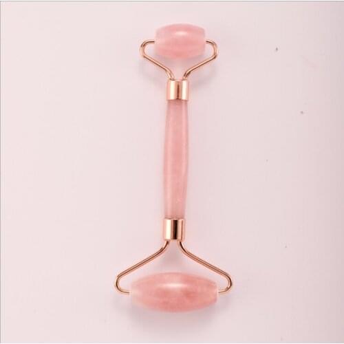 Natural Rose Quartz Roller Facial Jade Roller Stone Gua sha Scraper Face Lifting Massage Skin Eye Body Massager Beauty Care Tool