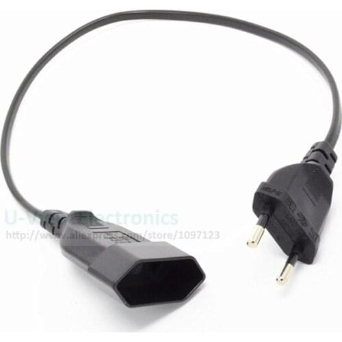 NCHTEK EU European 2Pin Male to Female Power Extension Connector Cable For UPS PDU About 0.5M/Free Shipping/1PC