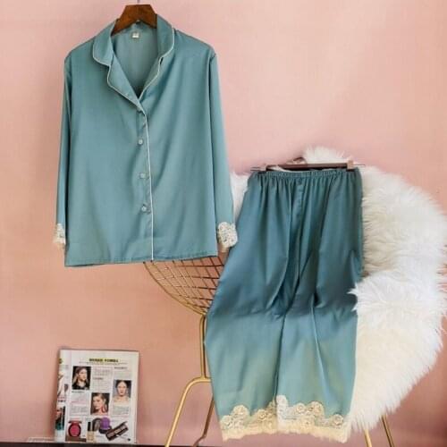 Sleepwear Women Pajamas Suit Pijamas Sexy Nightwear Intimate Lingerie 2PCS Sleep Set 2021 Spring New Home Clothes Loungewear