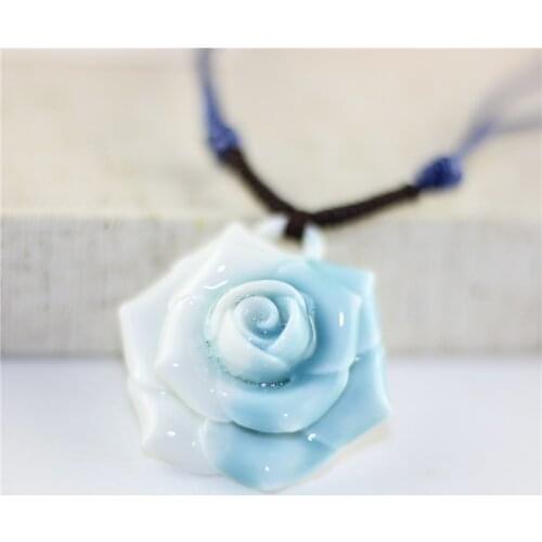 Miredo jewelry wholesale Women Boutique fashion ceramic necklace folk style flower Pendant Jewelry #1149