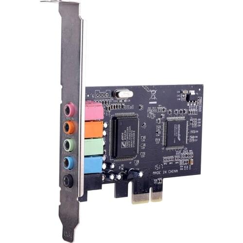 PCI-E Sound Card CMI8738 5.1 Channel PCI-E Desktop Computer Sound Card Support 6-Channel Stereo Surround Output Audio Sound Card