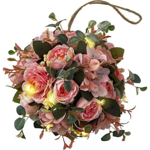 Peony Flower Ball Artificial Silk Hydrangea Outdoor Wedding Indoor Simulation Party Decor With Light Photography Props Artifical