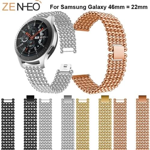 Luxury Watchband 46mm For Samsung Galaxy Smart Watch Band Fashion Metal Wristband Strap For Samsung Galaxy New Bracelet 22mm