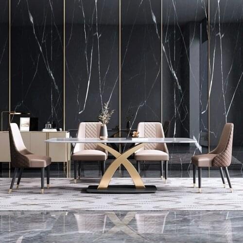 Luxury Design Dining Room Furniture Modern Dining Table Marble Top 8 seater