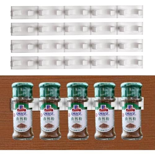 Spice Rack Gripper Store Home Kitchen Organizer 2pcs 4pcs Cabinet Clip Shelf Racks Seasoning Carrier Bottle Storage Holder
