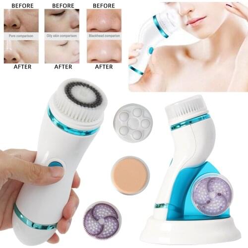 Cleansing Brush Sonic Face Spin Brush Set System For Facial Cleansing Brush Pore Ceaner Skin Deep Machine Massage Skin Care 2