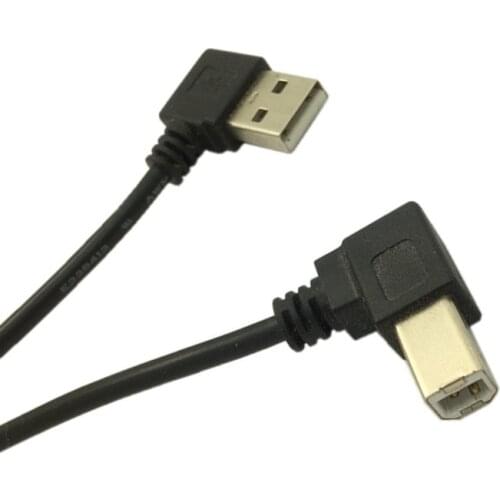 USB Type B 90 Degree Male to USB 2.0 A Right Angle Charging Data for Printer HDD
