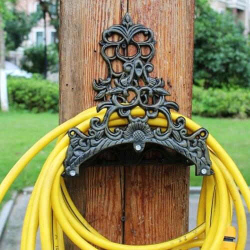 Vintage Hollow Cast Aluminium Water Pipe Holder European Home Garden Decor Metal Wall Storage Hook