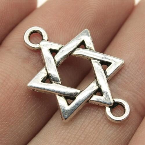 WYSIWYG 10pcs 25x16mm Star Of David Charms Connector Star Of David Connector For Jewelry Making Star Of David Connector Charms