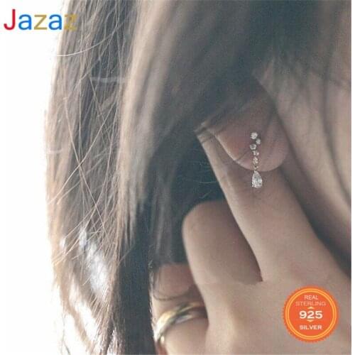 21x17mm Jazaz 5.7g Real Green Emerald White CZ For Ladies Real 925 Solid Sterling Silver Rings