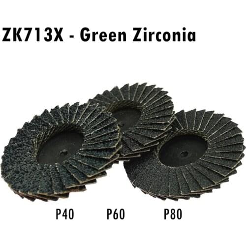 2" * 6mm Shaft Drill Roloc Flap Wheel VSM ZK713X Grinding Disc 10 pieces + Holder Die Grinder Tools
