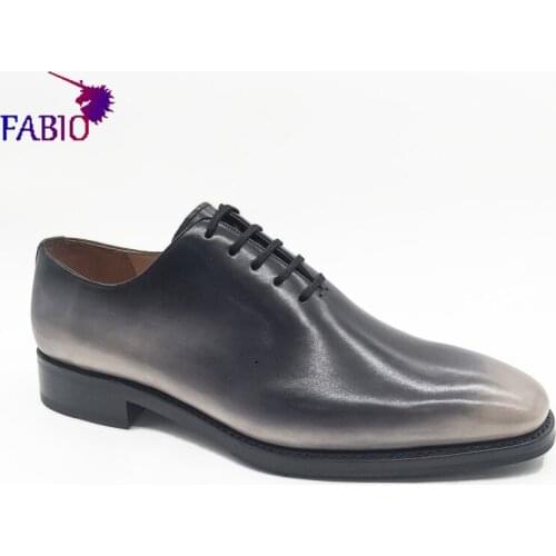 2021 Fashion office leather shoes French cowhide Pure hand making Italian leather outsole Business formal mens leather shoes