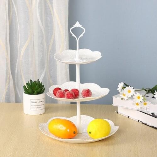 3 Tier Cake Stand Afternoon Tea Fruit Tray Wedding Plastic Plates Party Tableware European-style Bakeware Cake Shop Cake Rack