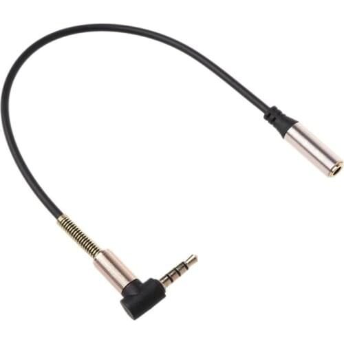 90 Degree 4 pole 3.5mm Male to Female Stereo Audio Extension Cable Cord for Samsung IOS Smartphone Tablet Laptop 3.5mm Earphone