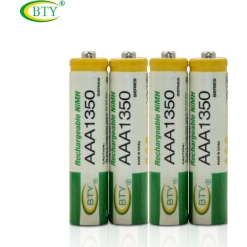 4PCS BTY AAA 1350 1.2V Ni-MH Rechargeable Battery for Protable Games, CD Players, Car toys, Flashlight