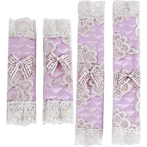 1pair Lace Flower Polka Dot Door/Refrigerator Handle Cover Practical Doorknob Door Handle Cover Double-door Fridge Gloves