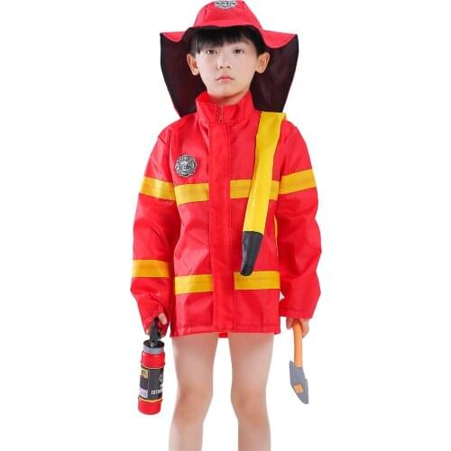 Halloween Childrens Firefighter Costume Christmas Kindergarten Role Playing Professional Experience Game Performance Costume