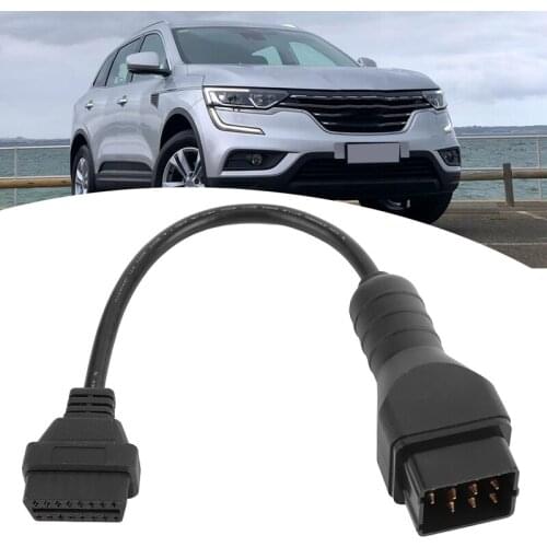 Diagnostic Cable OBD2 Connector 12 Pin to 16 Pin Adapter Car Accessories Extension for Renault
