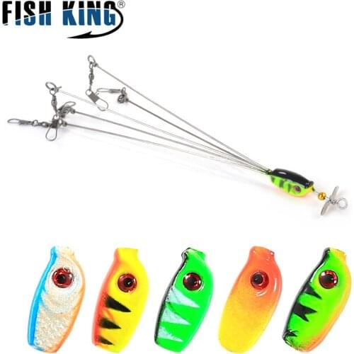 FISH KING 5Colors Umbrella Bait 5 Handle Bait 15.5/20.5Cm Fishing Group Floating Lure Snap Fishing Gear Swivel