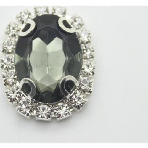 25mm Hot Selling Real Oval Washable Rhinestones Button Plating Flatback Diy Cellphone Decoration Buttons 10pcs/pack