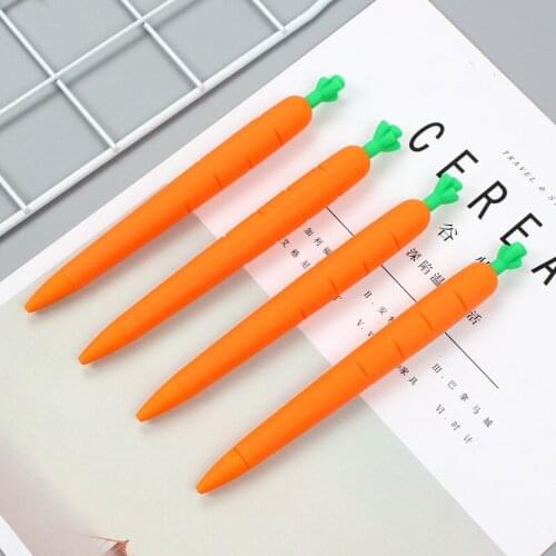 3pcs Carrot Silicone Lovely For Office Girls Kids For Student Creative Cute 0.5 Mechanical Automatic Pencil