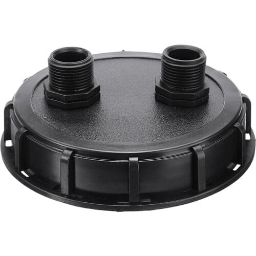 1pc IBC Water Tank Top Lid DN 150 Cap with 1" External Thread Vent Hole Plastic Chemical Barrel Cover