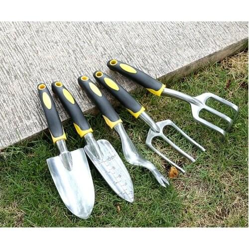 High Quality Shovel Spade Rake Weed PVC Handle Metal Durable Antirust Rustproof Aluminum Alloy Home Garden Tool Set P 210705-2