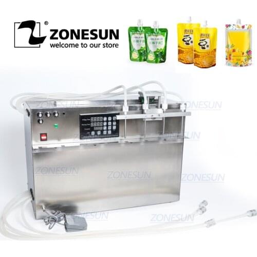 ZONESUN Self-priming Beverage Bag Liquid Filling Machine Digital Control Compact Precise Numerical Control Filling Machine