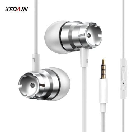Metal In-ear 3.5mm Stereo Headset Microphone Sport Bass Sound Earphone MP3 PC Gaming Auriculares for IOS Android Phone