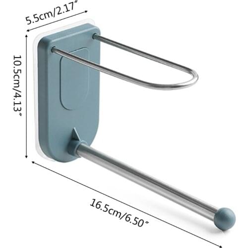 M17D Wall Mounted Clothes Hanger Storage Rack Adhesive 2 Layer Towel Clips Organizer