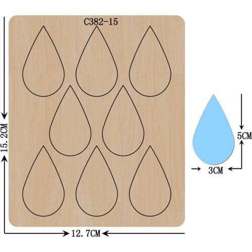 New Earrings, raindrops Wooden Die Scrapbooking C382-15 Cutting Dies Compatible with most die cutting machines
