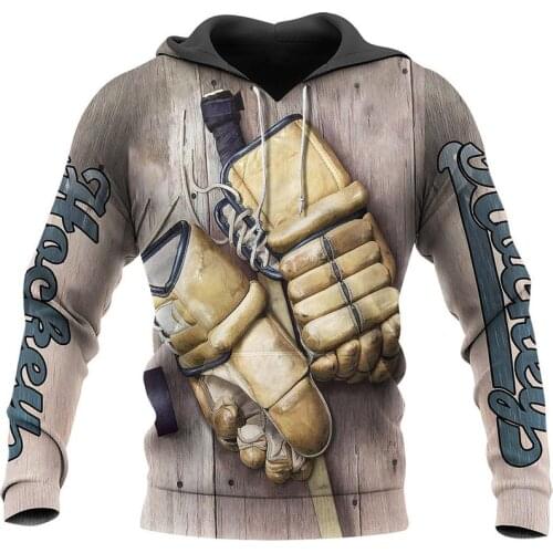 New hockey sweater gloves 3D cappuccino print autumn fashion casual Unisex hip hop sweater Harajuku jacket