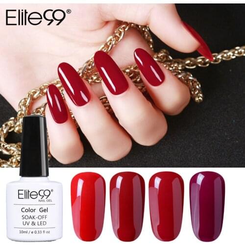 Elite99 8ml/10ml Wine Red Gel Nail Polish Semi Permanent UV Nail Polish Soak Off Gel Varnish Nail Art Manicure Enamel Lacquer